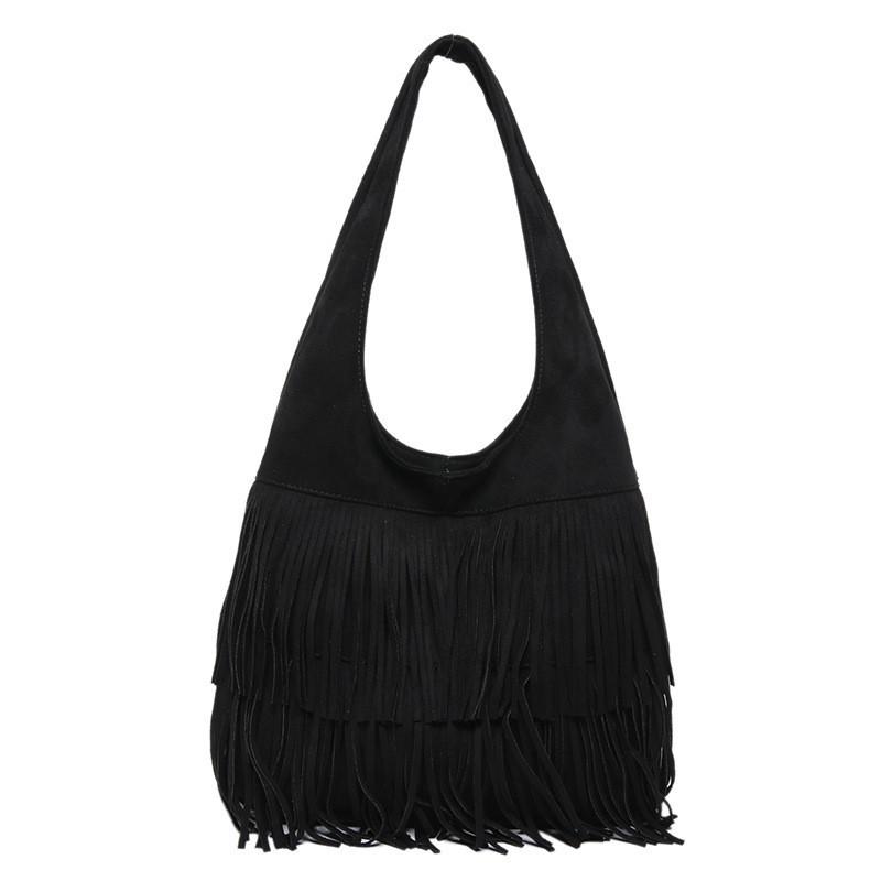 Retro Matte Tassel Bag High-quality Niche Underarm Shoulder Large-capacity Lazy Commuting Tote