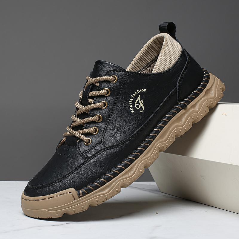 Fashion 2025 New Outdoor Versatile Lace Up Comfortable Sports Casual Leather Shoes Fashionable Men's Breathable Casual Leather Shoes