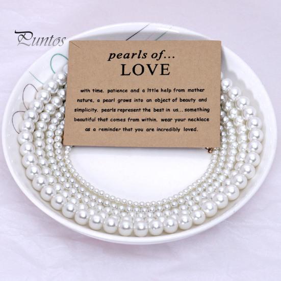 4/5/8/10mm Women Necklace Beaded Elegant Temperament Noble Dainty Luxury High Gloss Faux Pearl Clavicle Necklace Fashion Jewelry