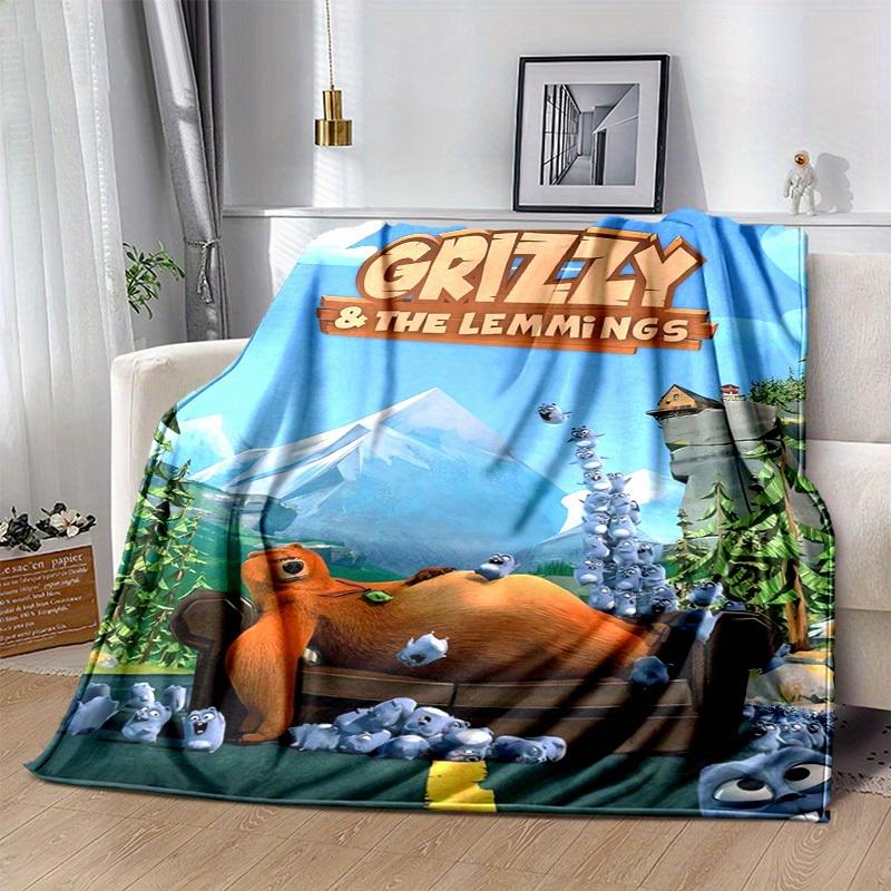 1pc, Grizzly & The Lemmings: Cozy Throw Blanket, Perfect for Home Decor, Couch Cover, Outdoor Use, Gifts, Flannel Blanket, Ideal for Bedroom, Living R