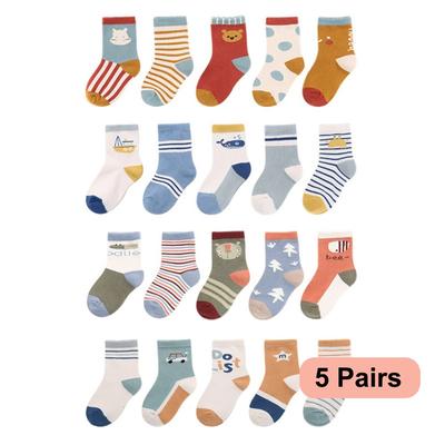 5 Paires/lot Chaussettes pour Bébé Automne Hiver Chaussettes en Coton Jolies Filles Mignon Dessin Animé Fleurs Chaussettes Garçons Vêtements pour Bébé Accessoires