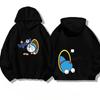 Calore di Strada Doraemon Protagonista Manica Lunga Ampio Moda Felpa con Cappuccio Calda Felpa