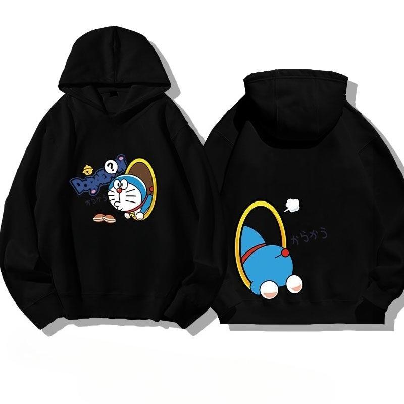 Calore di Strada Doraemon Protagonista Manica Lunga Ampio Moda Felpa con Cappuccio Calda Felpa
