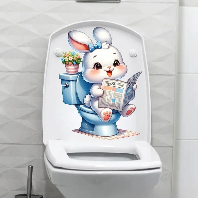 Funny Animal PVC Toilet Seat Stickers Monkey Zebra Giraffe Decals Waterproof Bathroom Wall Door Decor Creative Removable Decals