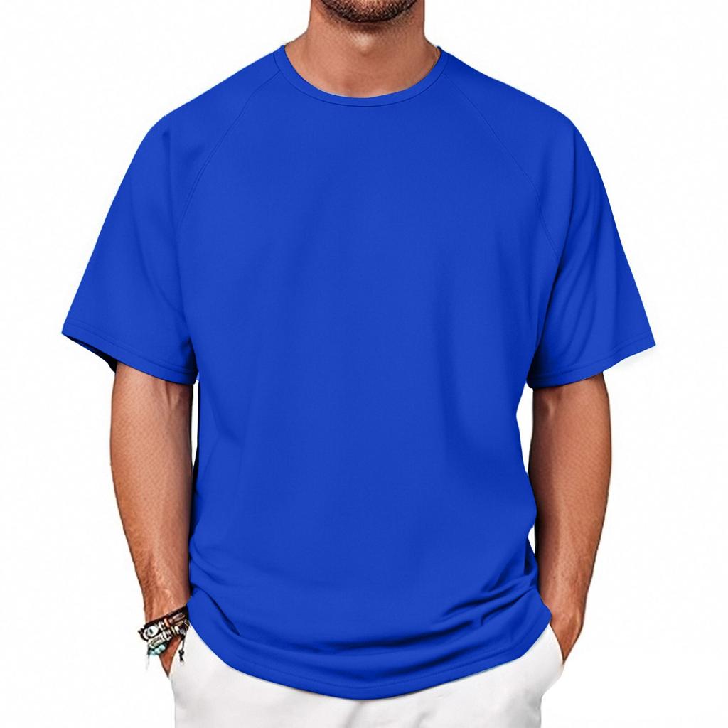 Pánské ležérní sportovní fitness barevné pánské tričko základní tričko s krátkým rukávem