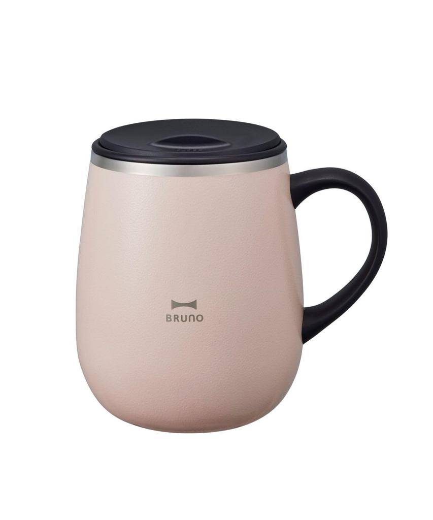 BRUNO Stainless Steel Mug with Lid, Double-Walled Vacuum Insulation, 460ml, Blue Gray (BHK263-BGY)