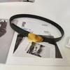 Oval Leather Cowhide Belt For Women, Simple Decorative Trendy Jeans Belt For Women