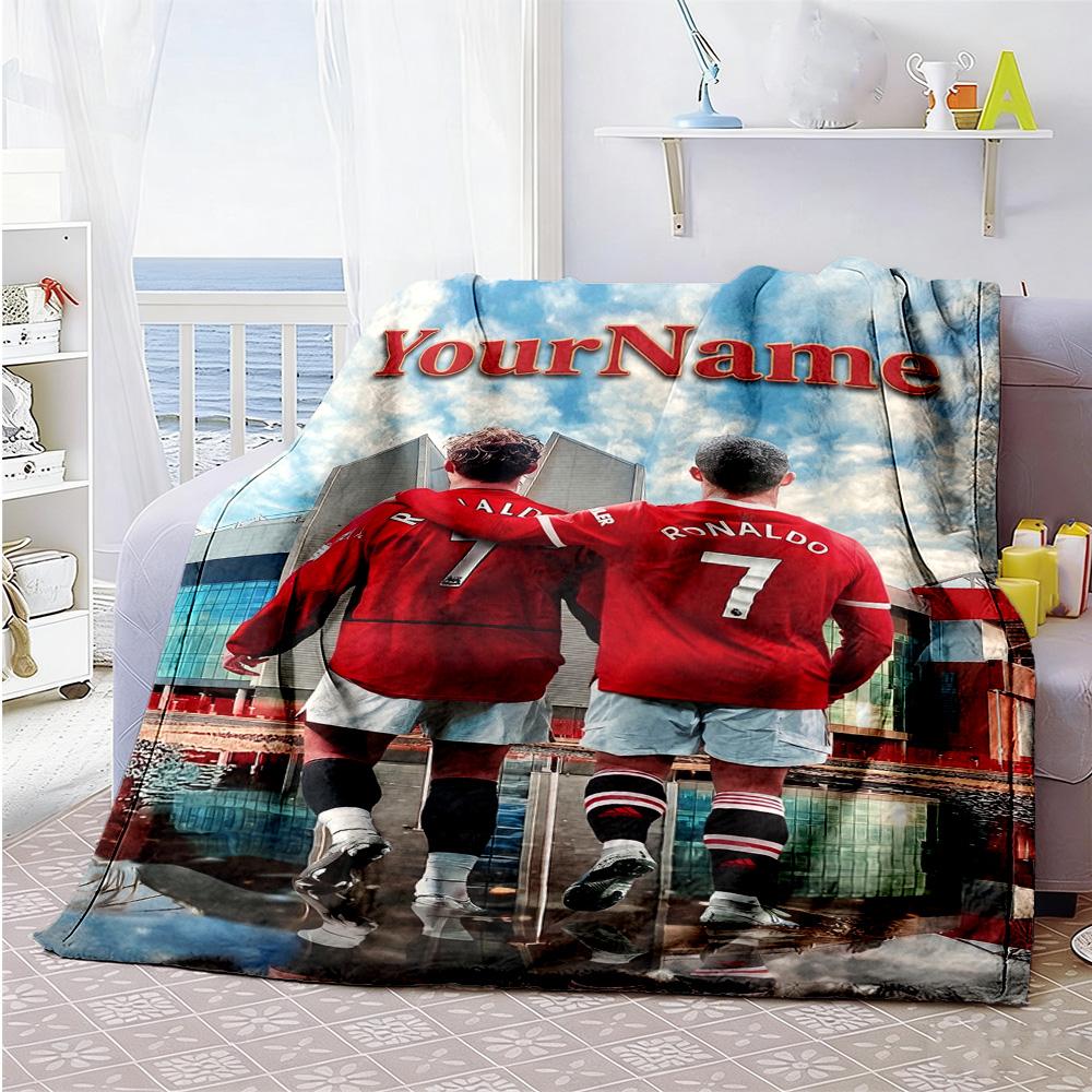 Manchester Personalized Text Blanket Throw Personalized Blanket Comfortable Great for Sofa Picnics Office Chair Living Room Four Seasons Multipurpose