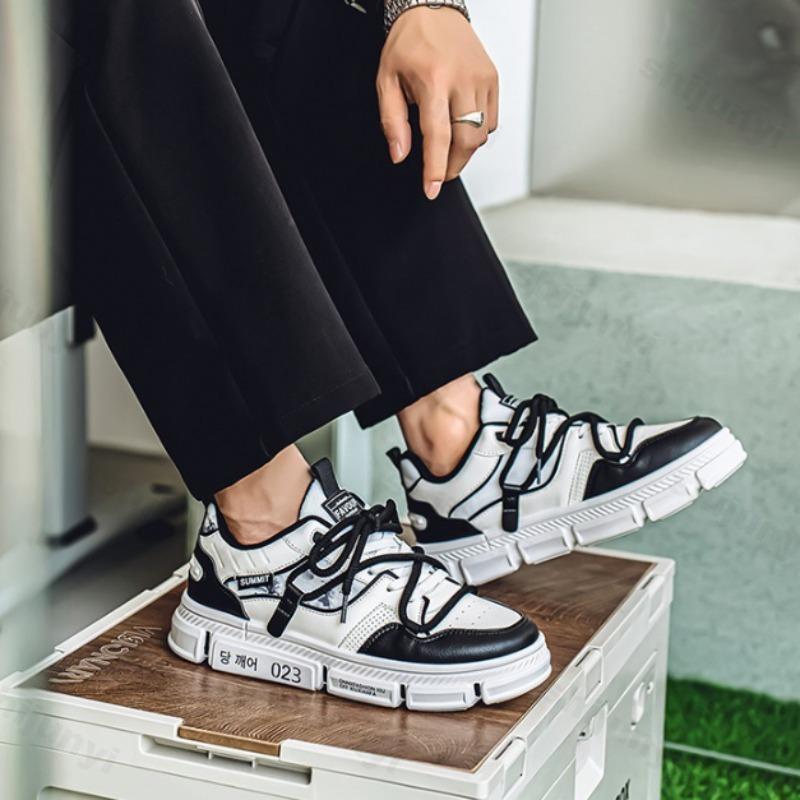 Fashion Men's New Fashion Trend Casual Low Top Thick Soled Shoes Spring 2025 Comfortable Versatile Niche Design Non Slip Chunky Sneakers