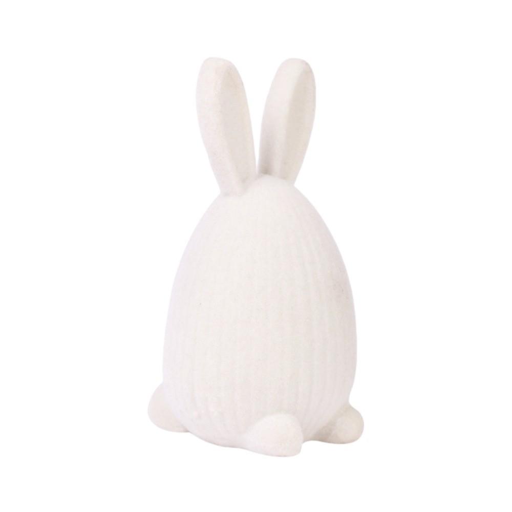Creative Flocking Easter Bunny Ornament Resin Easter Decor Easter Egg Decoration  Home Decoration