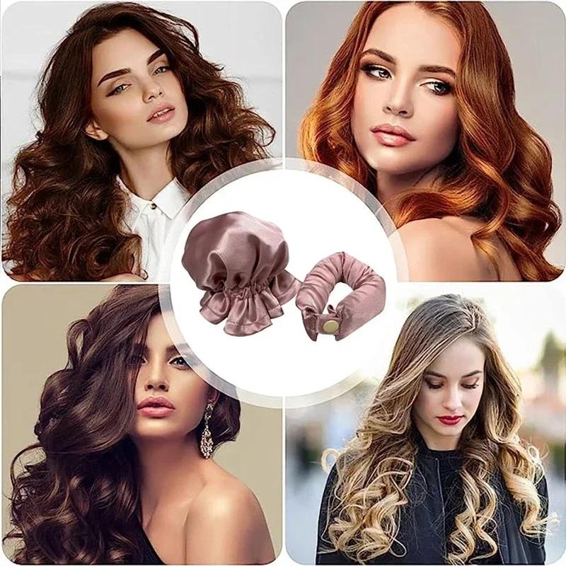 2pcs/set Heatless Hair Curler Silk Curling Headband Foam Curl Rod Lazy Sleeping Hair Rollers Women's No Heat Styling Tools