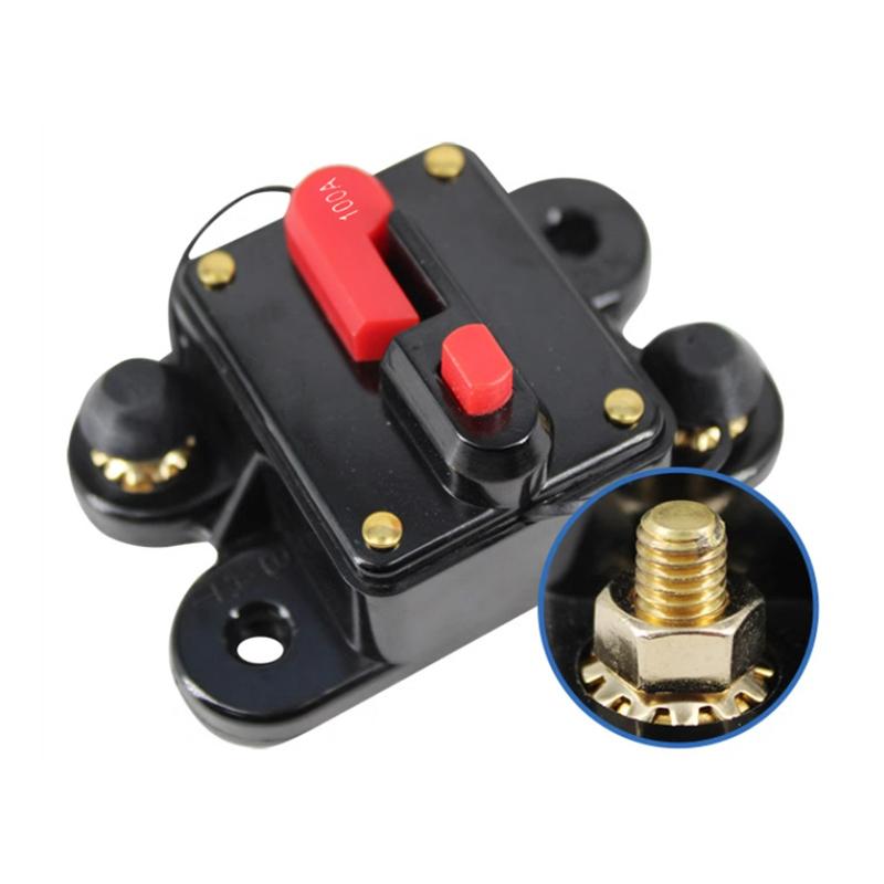 12V 24 48V DC Circuit Breaker 40A 50A 60A 80A 100A 150A 200A 250A 300A Car Truck Audio Resettable Fuse Voltage Protection Circuit Breaker 6