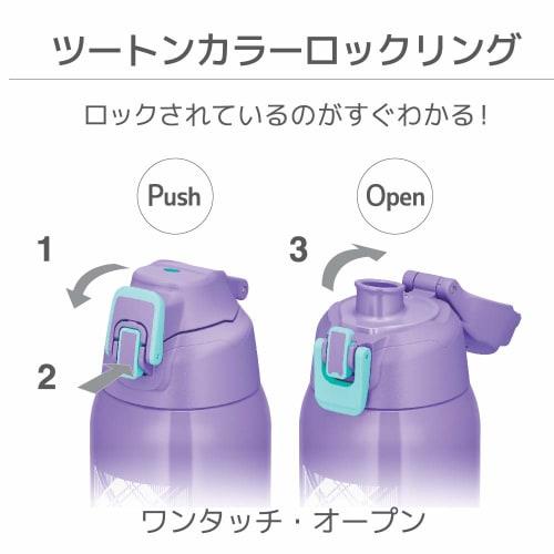 Thermos Water Bottle Vacuum Insulated Sports Bottle Purple Check 1.5L FHT-1500F PL-CH