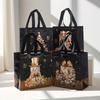 1 STuks met Handvatten Sneeuwpop Cadeautassen Zwart & Gouden Kerstboom & Kous Ontwerp Tote Bags Waterdicht