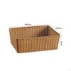 Rectangular Woven Basket Handwoven OpenTop Storage Reinforced Rim for Kitchen Counter, Table