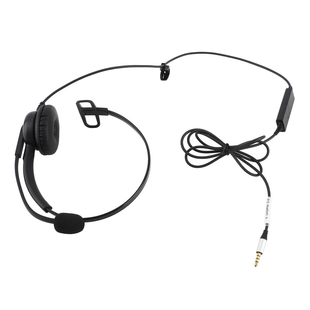 Single Ear Headset Comfortable Lightweight Noise Canceling Wired Computer Headset with Mic for Call Center