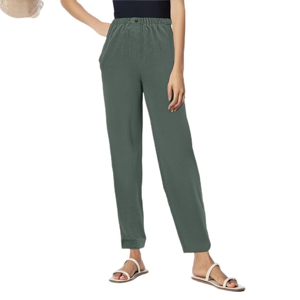 Autumn and winter new high elastic skin-friendly nude quick-drying straight nine-point pants, casual versatile loose sweatpants for women
