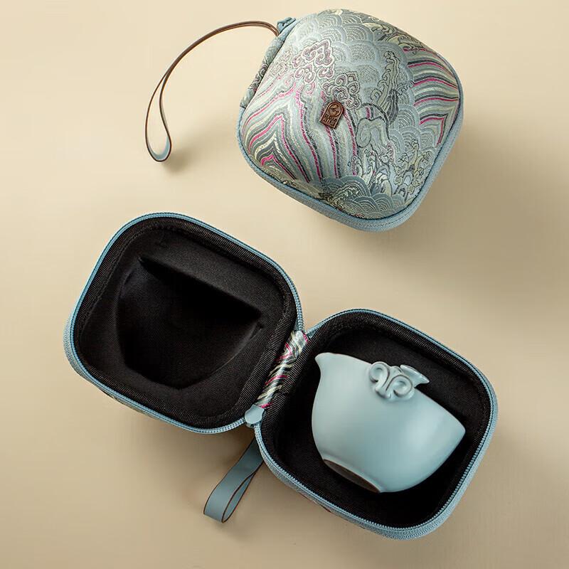 Edenus Ceramic Portable Tea Set - Powder Green Glaze