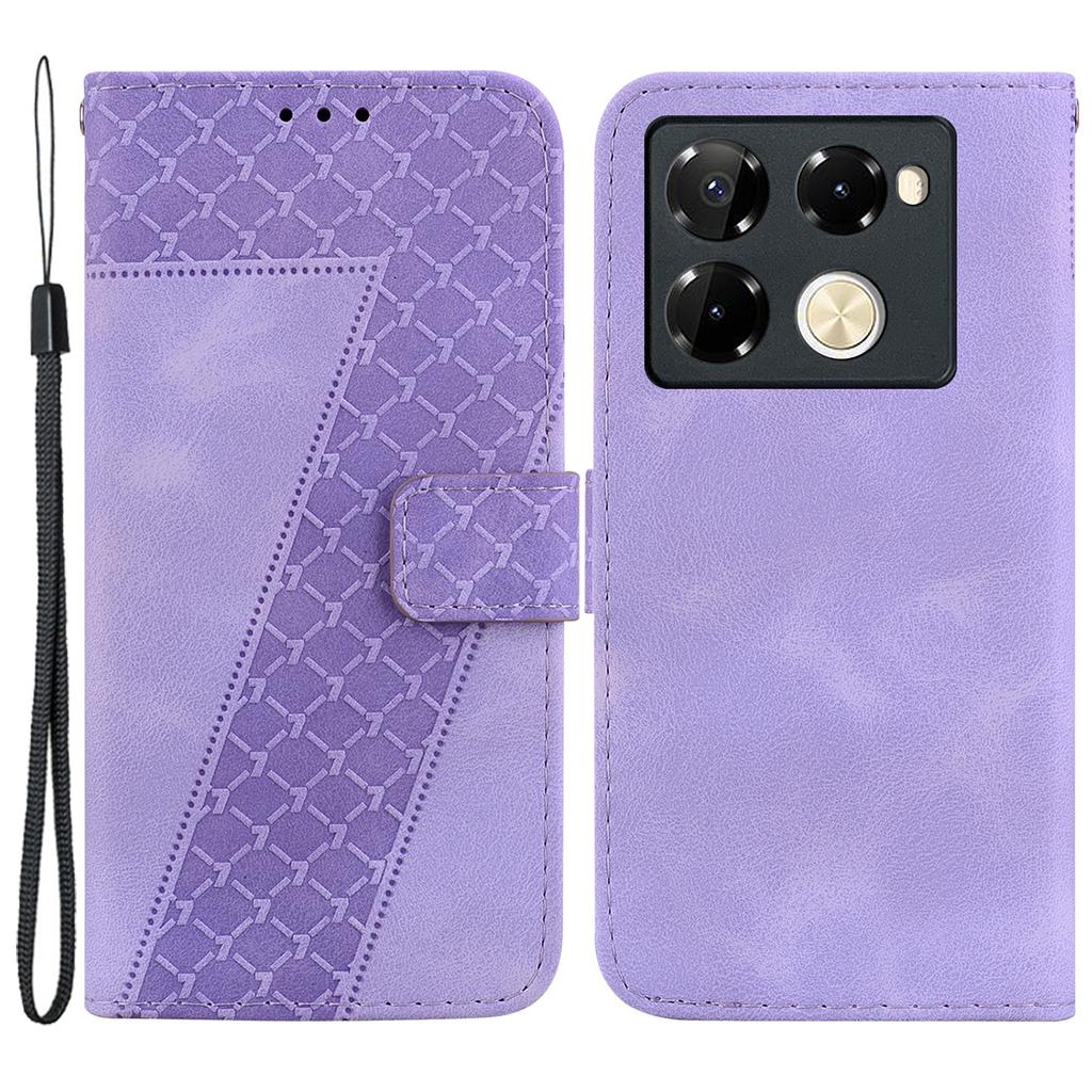 For Infinix Note 40 Pro+/Note 40 Pro 5G Cell Phone Case 7-Shaped Pattern PU Leather Cover