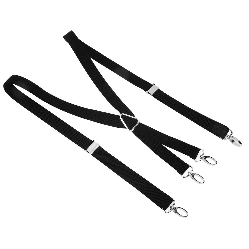 Mens Suspenders   Stretchable 2.5x110cm/1.0x43.3in Comfortable Fit 4 Metal Buckles Pants Suspenders for Adult