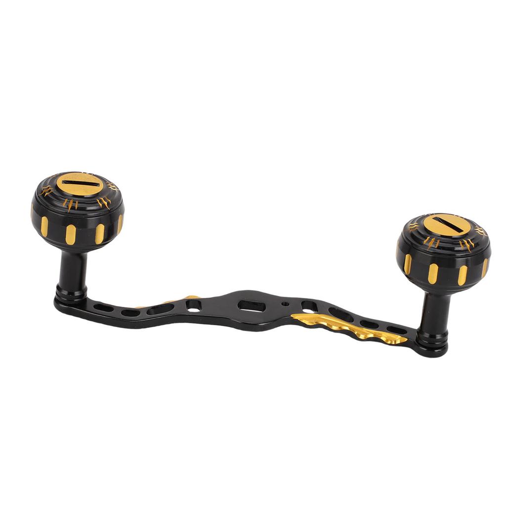 Fishing Reel Handle Aluminum Alloy Double Rocker Arm Grip and Ball Knob Baitcasting Reel Modification Accessory Black