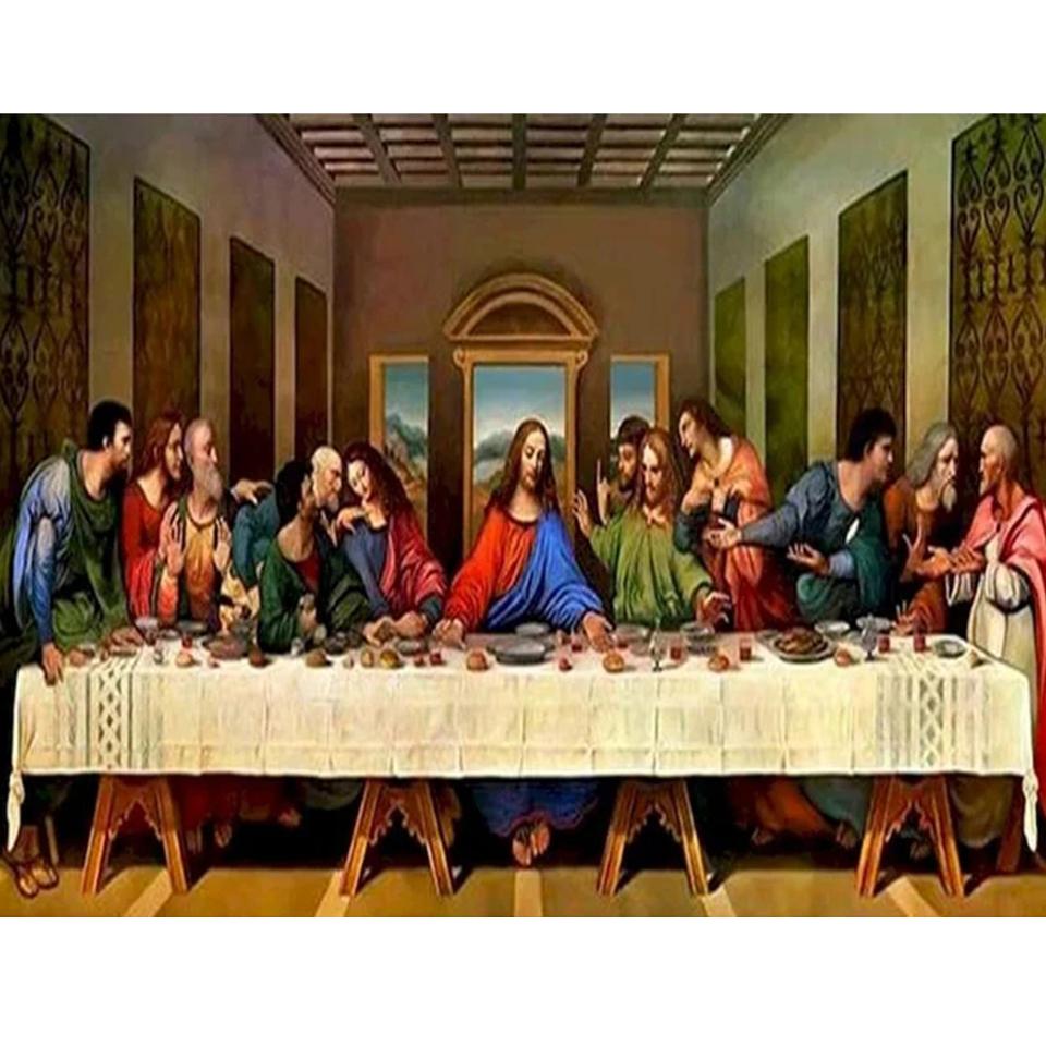 

5DDIY Алмазная картина Украшение Портрет Последний ужин Алмазная вышивка Вода Алмазная картина Набор для вышивки крестом Ручная работа Full Round 30x60CM