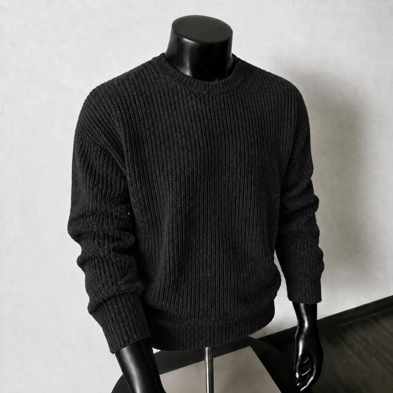 Maglione da uomo vintage casual a vestibilità larga con scollo rotondo in maglia