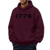 1776 Bedruckter Buchstaben Hoodie Herren und Damen Übergröße Herbst und Winter Gefütterter Lockerer Pullover Einfach Großzügig Herrenbekleidung Bequem Lässig