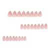 Le Fan Polka Dot French Wearable Short Almond Flower Bow Nail Art Tips False Nails