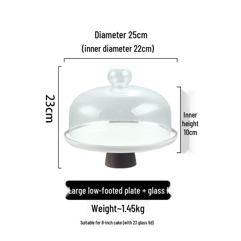 Japanese Style Ceramic Cake Stand with Glass Dome