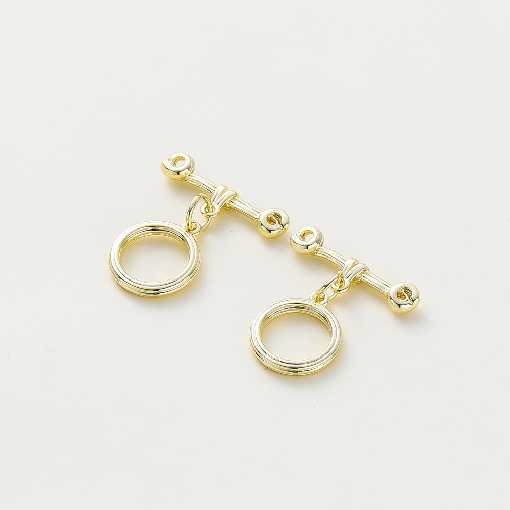 

4pcs/lot 14K 18K Gold Color Plated Balance Round OT Buckle Clasps Bracelet End O Toggle Connection ClaspsFor DIY Jewelry Finding 4Sets