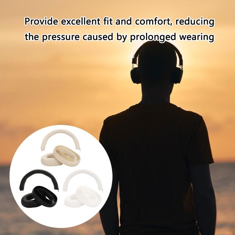 Capa de Almofada de Ouvido de Silicone Macia Flexível Estojo com Manga para Arco de Cabeça para Headset Dedicado Proteção Contra Óleo