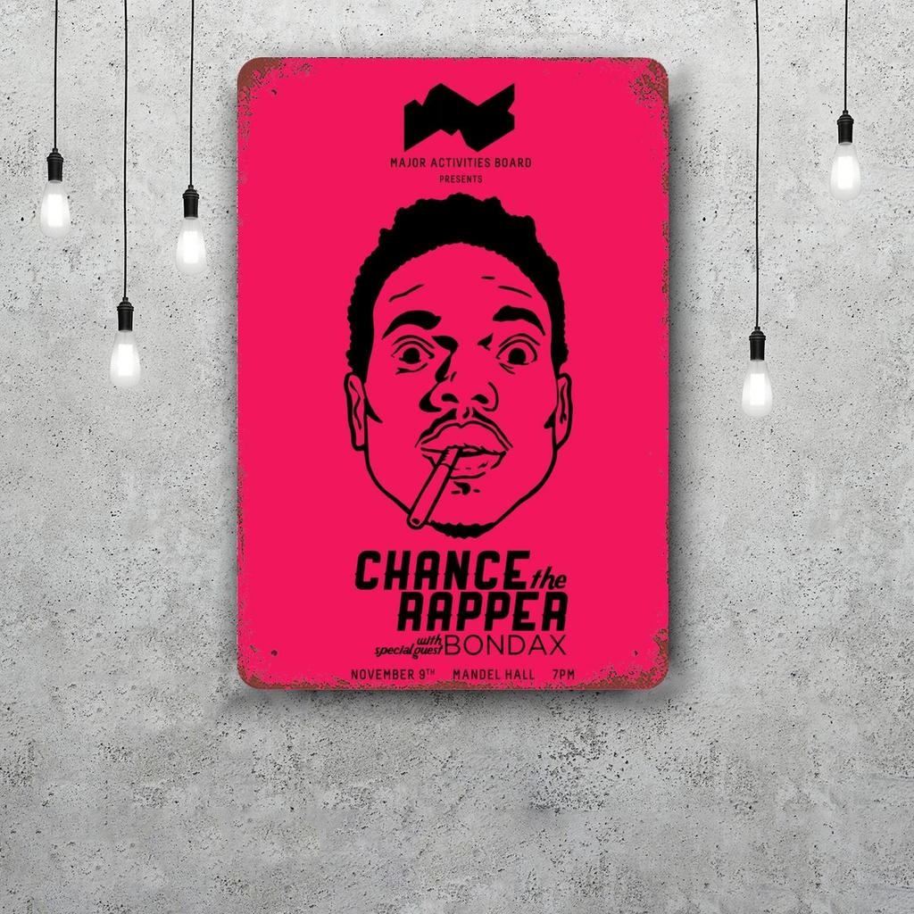 Chance the Rapper Classic Poster Rusty Metal Plaque Retro Decorative Plate Bar Man Cave Garage Club Metal Sign Wall Decoration