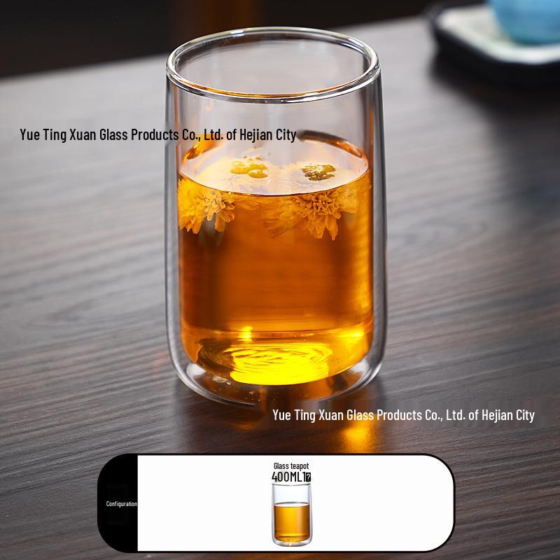 Double-Layer Glass Teapot with Infuser - Anti-Scald, Single-Serve Tea Set for Home or Office