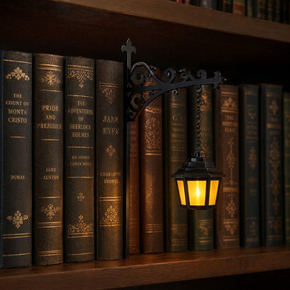 Vintage Bücherregal Geist Licht Weiß Bücherregal Lampe Bücherregal Laterne Licht Weihnachten