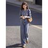 Retro Denim Jacket & High-Waist Pants Set