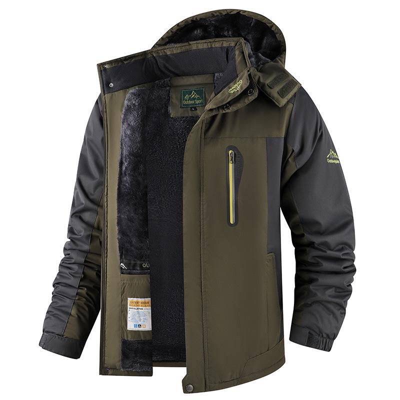 Men's Plus Size Winter Down Jacket and Pants: Fleece-Lined, Thick, Windproof, Waterproof Mountaineering Suit.