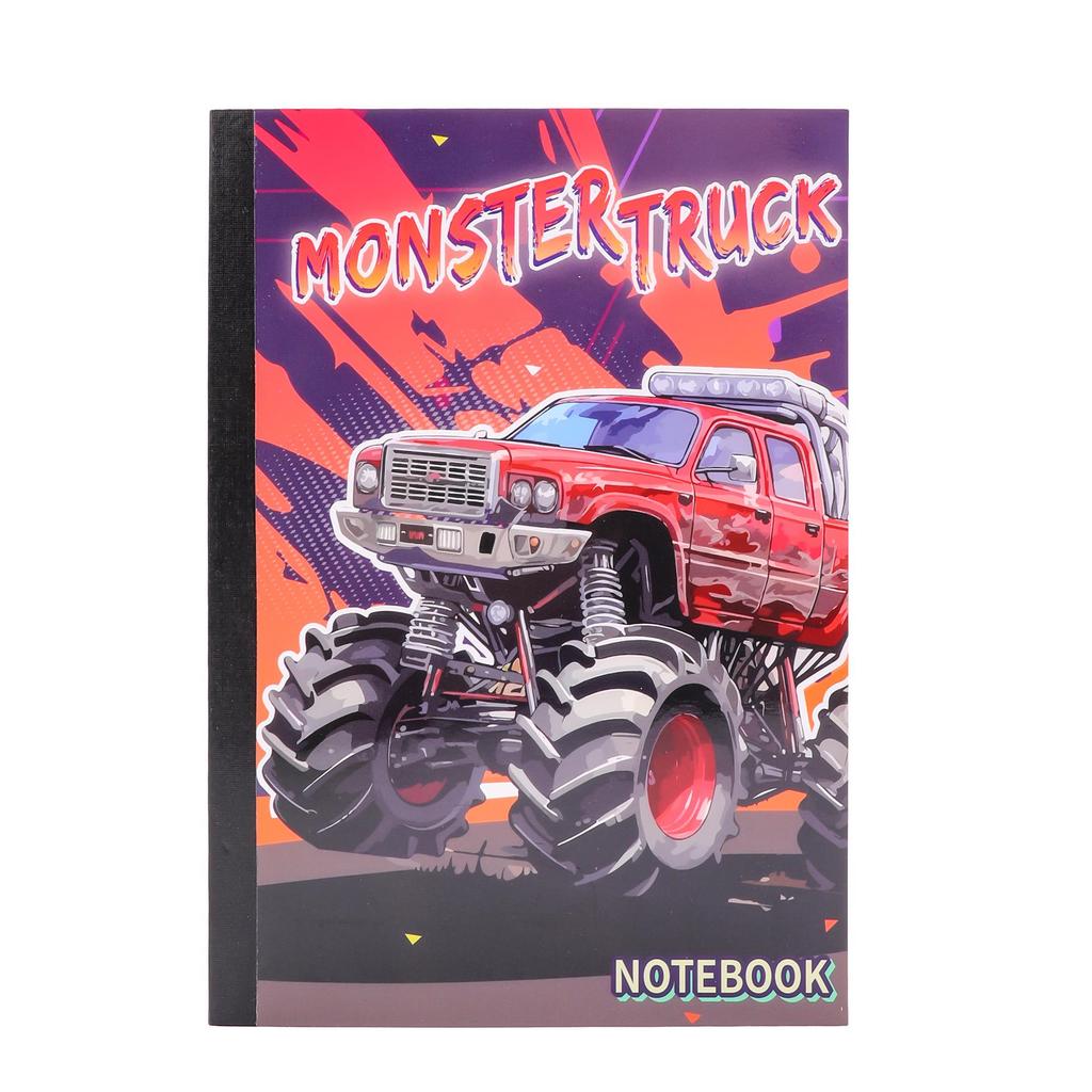Racing-Themed Monster Truck Portable Ruled Notebook