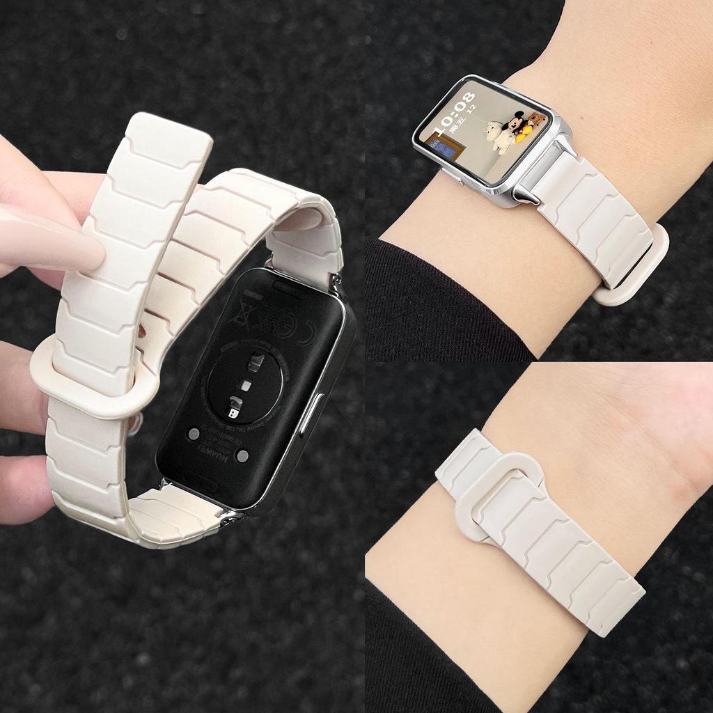 רצועת סיליקון מגנטית עבור Huawei Band 10/9/8, Smart 7 Honor, Samsung Galaxy Fit 3 רצועות יד