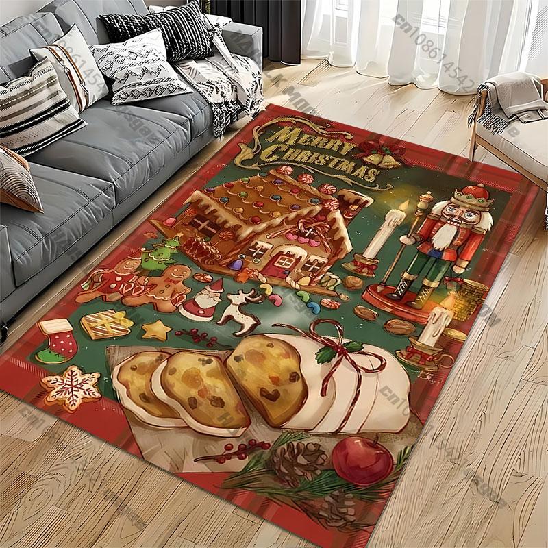 Festive Christmas treats decorations carpet Yoga living room room decor children's crawling mat doormat area rug