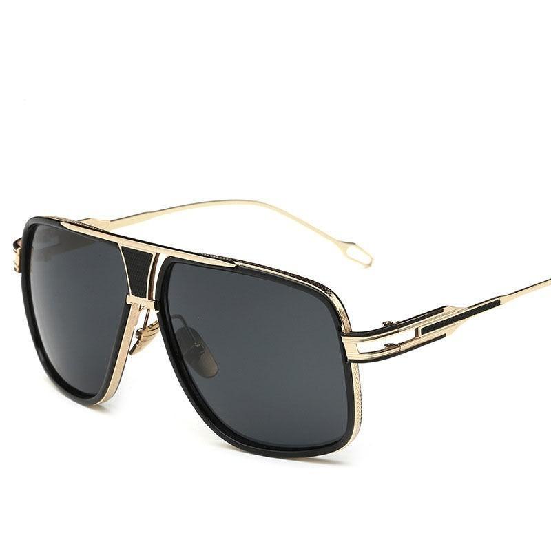 Elegant Flat Top Square Retro Vintage Big Oversized Aviator Sunglasses For Driving And Outdoor Sports