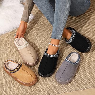 Cotton Slippers Autumn and Winter Home Slippers Outdoor Non-slip Cotton Slippers Warm Plush Indoor Home Thick Bottom