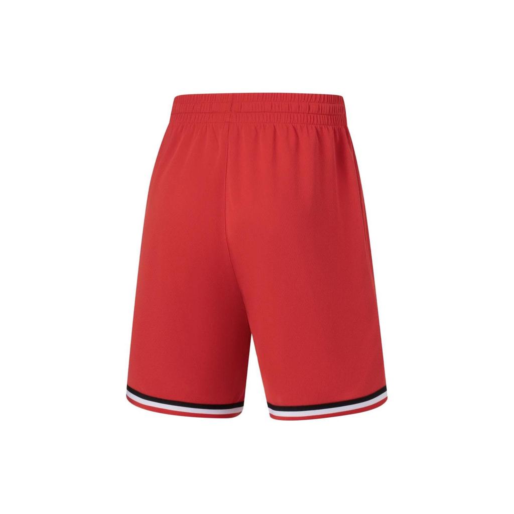 Li Ning Sports Basketball Series Logo Print Sweat-Wicking Competition Basketball Suit Men Sportswear Red AATT001-2