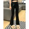 Women's High-Waisted Black Stretchy Flared Jeans for Pear-Shaped Figures - Spring/Autumn Style, Slimming, Micro-Flare, Long Pants