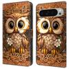 For Google Pixel 9 Pro XL Case Pattern Printed Protective Cover TPU+PU Leather Flip Phone Case