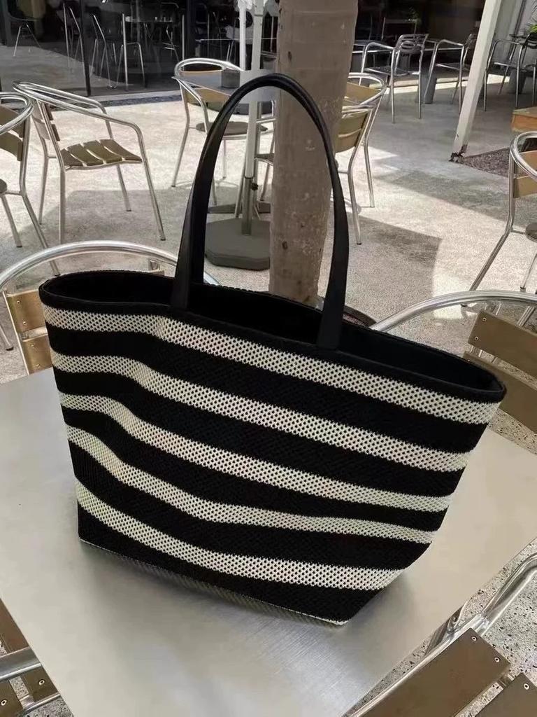 Simple Woven Tote Bag Women'S Summer Vacation Travel Shoulder Armpit Bag Large Capacity Handbag Tide