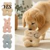 Small And Medium Dog Toys Stuffed Animal Chew Toy, Squeaky Plush Bear Bunny Crinkle Interactive Snuffle Toy with Center Hole for To Dogs Foraging,