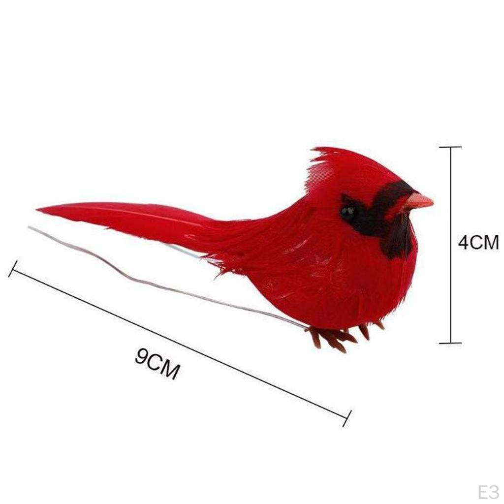 10 Pcs Christmas Cardinal Birds with Clip .54 Inches for Wedding Party Centerpieces Home