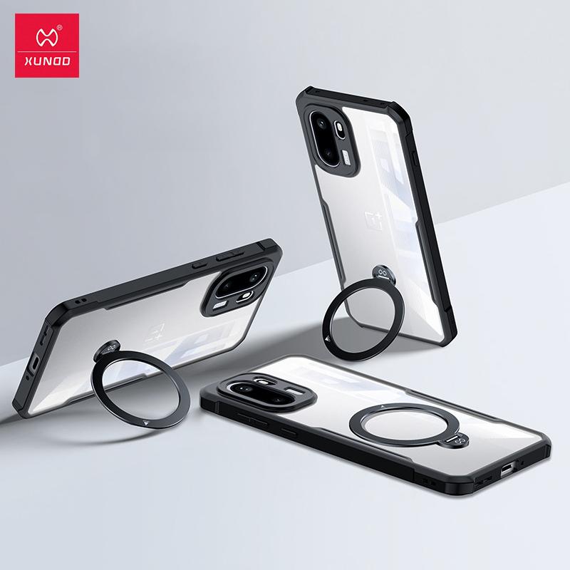 

XUNDD For OnePlus Ace 6 Case For One Plus Ace6 Casing Luxury Shockproof Transparent Anti Fingerprint Back Cover With Rotatable Magnetic Holder For OnePlus Ace 6 чёрный