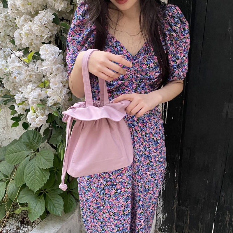 Women's Shoulder Bags New Fashion Cream Goose Yellow Ruffle Edge Pleated Bag Leisure Versatile Outdoor Canvas Bag Handheld Bags